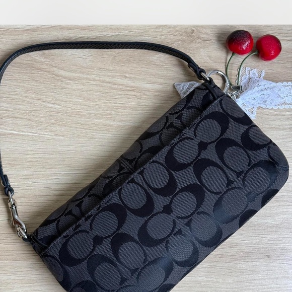 Coach Signature Black and Brown Wristlet